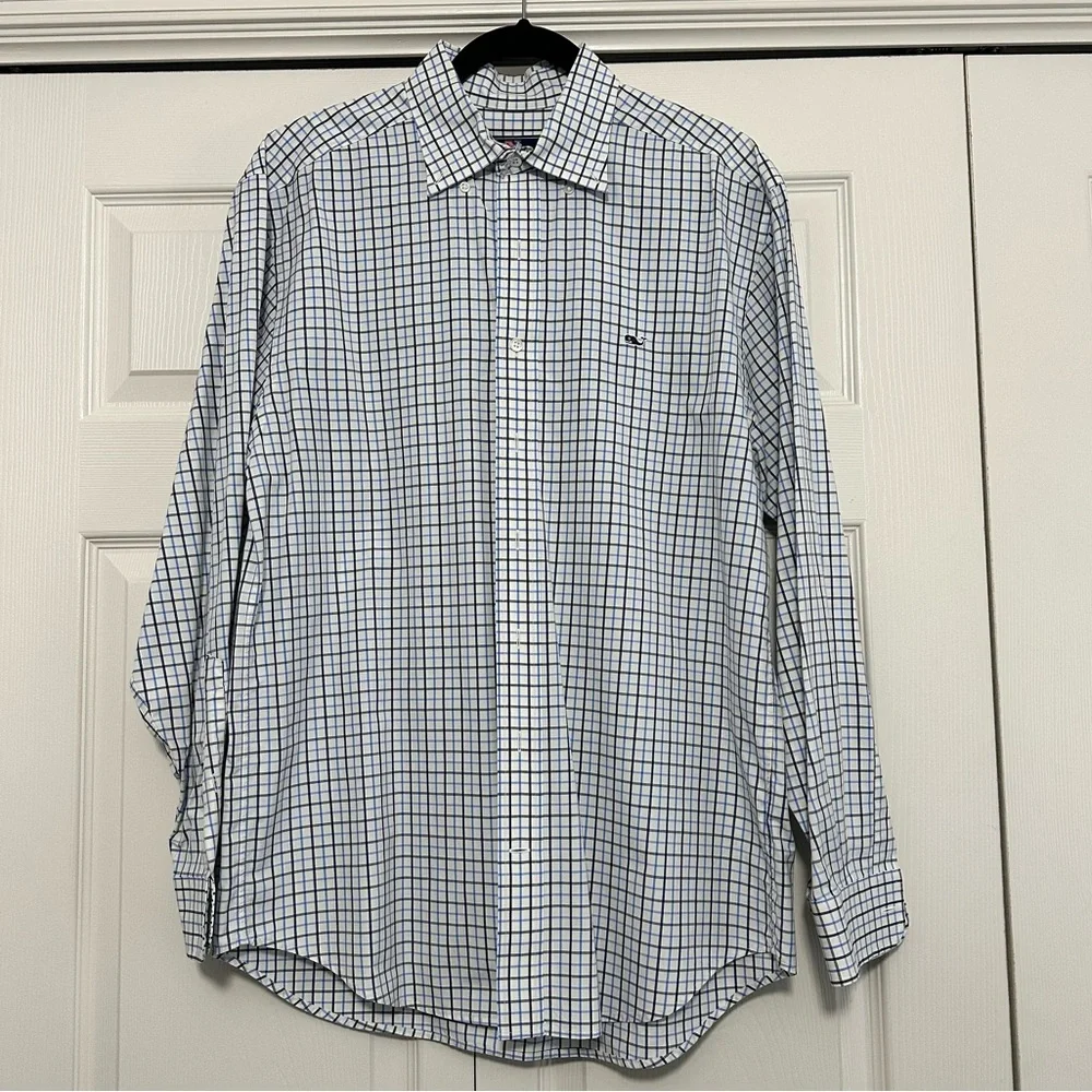 Vineyard Vines‎ Classic Fit Whale Shirt Button Down in Plaid Size Medium GUC